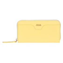 Portafoglio con chiusura zip in ecopelle, giallo