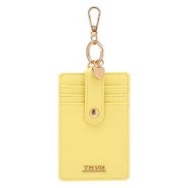 Porta carte con gancio in ecopelle, giallo