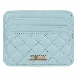 Porta carte in ecopelle, azzurro