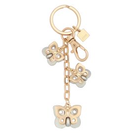 Metal key ring with 3 butterfly charms