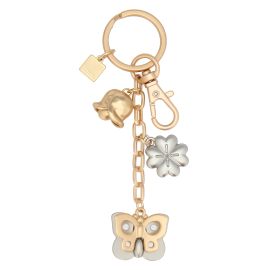 Metal key ring with 3 icon charms