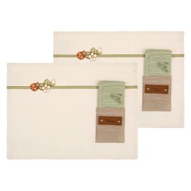 Set of 2 Country Bloom placemats with pocket and napkin
