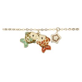 Bracciale Segno zodiacale Pesci placcato in oro