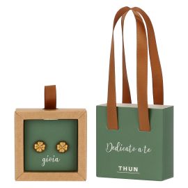Four-leaf clover stud earring