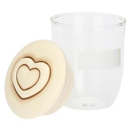 Barattolo in vetro con coperchio cuore in ceramica