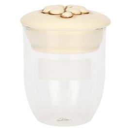 Barattolo in vetro con coperchio quadrifoglio in ceramica