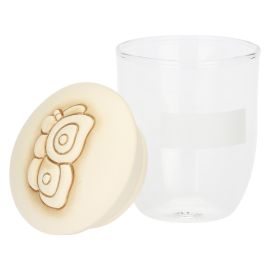 Barattolo in vetro con coperchio farfalla in ceramica