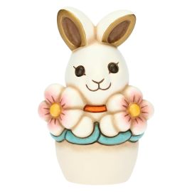 Fun Joy Rabbit in vase of flowers