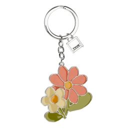 Florianne metal keyring with mallow flower