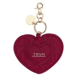 Portachiavi a forma di cuore in ecopelle bordeaux Sempre con me
