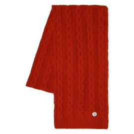 Wool scarf with fringes red
