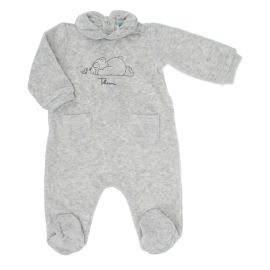 THUN & OVS Bandoo Panda grey boy’s romper suit in organic cotton