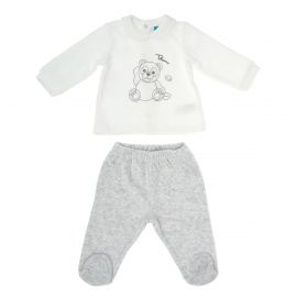 THUN & OVS unisex Bandoo Panda baby long-sleeved romper suit set in organic cotton