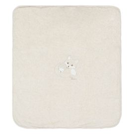 Beige blanket in padded chenille