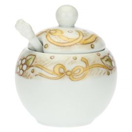 Cerimonia porcelain sugar bowl with spoon