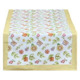 Country table runner with yellow border