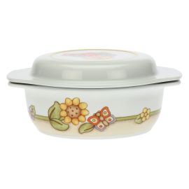 Country porcelain saucepan with lid