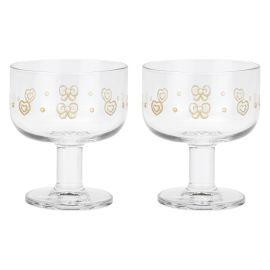 Set of 2 Gold Icons multipurpose glass bowls