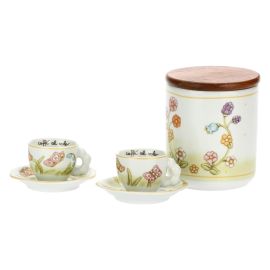 Barattolo e tazzine per caffè Fiore in Fiore