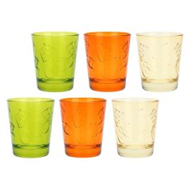 Pack of 6 coloured Country glasses