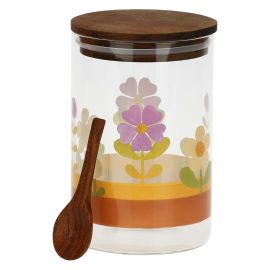 Florianne glass coffee jar with wooden doser