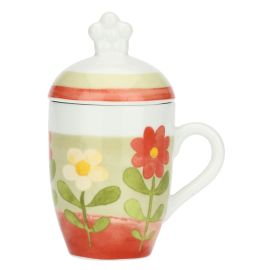 Mug con coperchio in porcellana Florianne