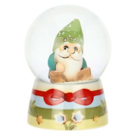 Bosco Magico resin, ceramic and glass snow globe with Oliver the Gnome