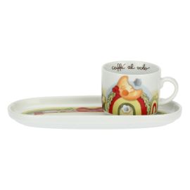 Bosco Magico porcelain mug with oval tray