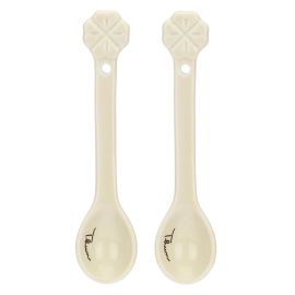 Set of 2 porcelain teaspoons