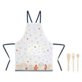 Mare da amare set of 1 cotton apron and 3 wooden spoons