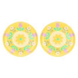 Florianne primavera set of 2 melamine dinner plates