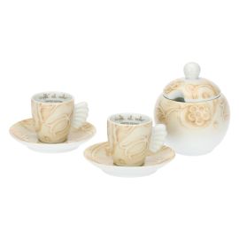 Porcelain 2024 Limited Edition set of 2 espresso coffee cups with sugar bowl