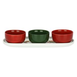 Sorprese di Natale set of 3 porcelain bowls with tray