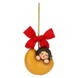 Angel on moon Christmas decoration, small