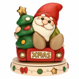 Ceramic music box Oliver gnome and teddy with van, maxi