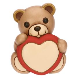 Teddy with ceramic heart, medium