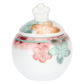 Bloomia porcelain sugar bowl with spoon