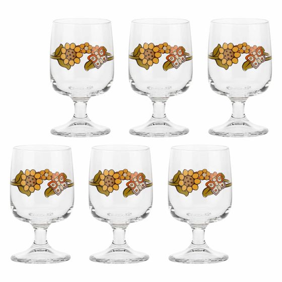 Set of 6 small Country wine glasses